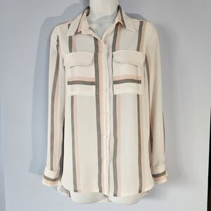 Dex Semi-sheer Striped Blouse